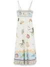 Alemais Bath House Linen Midi Dress In Nude