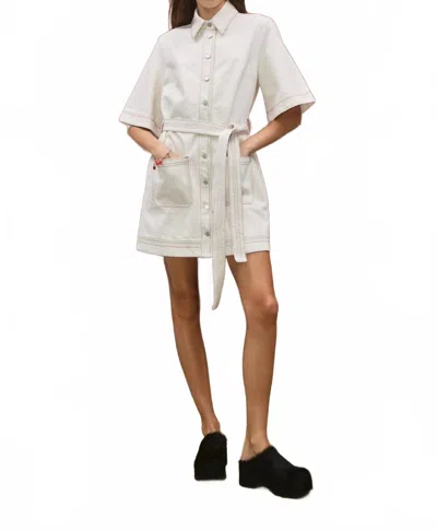 Alemais Norma Denim Mini Dress In Cream In White