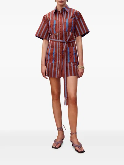 Alemais Noura Striped-fringe Mini Dress In Multi