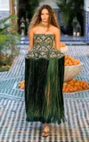 Alemais Oasira Embellished Linen Gown In Green