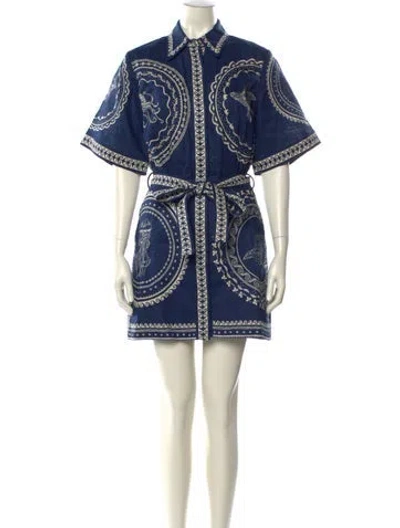 Pre-owned Alemais Oceane Mini Dress In Blue