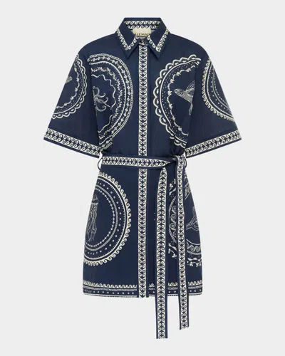 ALEMAIS OCEANE MINI SHIRTDRESS