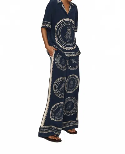 Alemais Oceane Silk Shirt In Blue