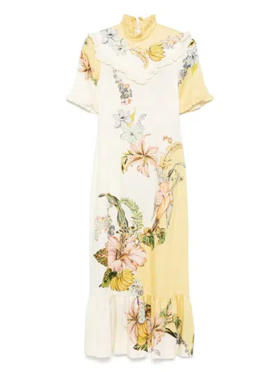 Alemais Oleander Midi Dress In Yellow