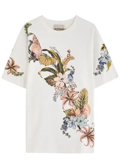 Alemais Oleander Printed Cotton T-shirt In Multicoloured