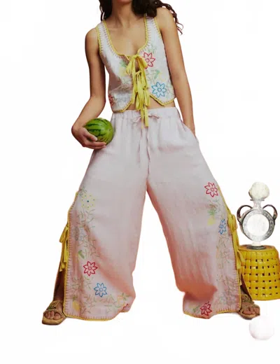 Alemais Olivia Embroidered Top In Cream In Multi