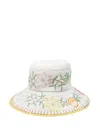 Alemais Olivia Embroidered Linen Bucket Hat In Beige