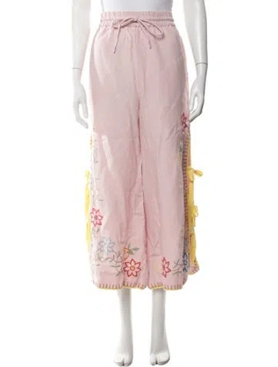 Pre-owned Alemais Olivia Wide Leg Pants In Pink