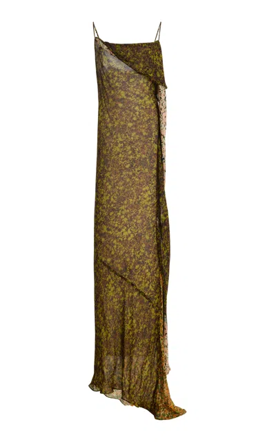 Alemais Alémais Ondina Spliced Crepe Midi Dress In Green