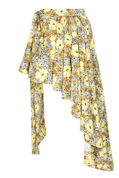 Alemais Orange Blossom Assymetric Skirt In Yellow