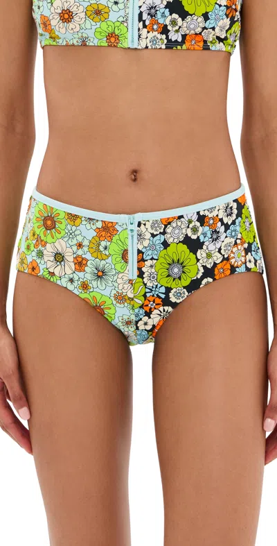 Alemais Floral-print Zip-up Bikini Bottom In Multi