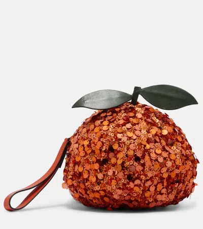 Alemais Alémais Orange Mini Sequined Crossbody Bag