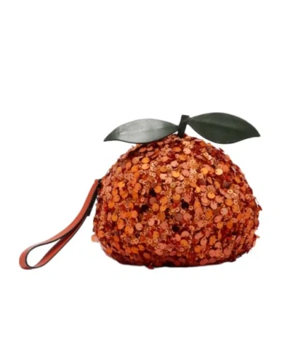 Alemais Orange Mini Sequined Crossbody Bag
