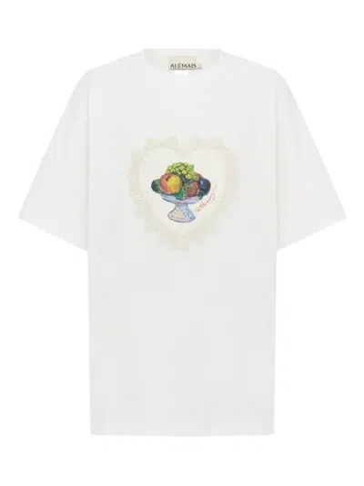 Alemais Orazio Fruit-print T-shirt In White