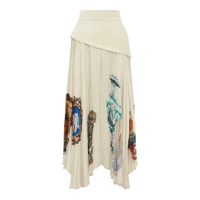 Alemais Orazio Pleated Skirt In Nude