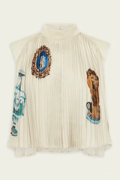 ALEMAIS ORAZIO PLEATED TOP IN CREAM
