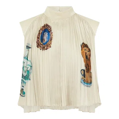 Alemais Orazio Pleated Top In Nude