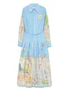 Alemais Womens Sky Sky Anouk Cotton Midi Shirt Dress In Blue