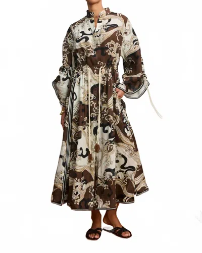Alemais Otis Midi Shirtdress In Chocolate In Brown