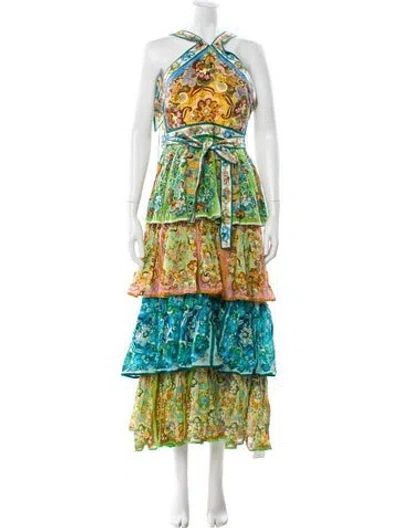 Pre-owned Alemais Paisley Print Long Dress W/ Tags In Multi