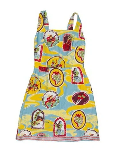 Pre-owned Alemais Paisley Print Mini Dress In Blue