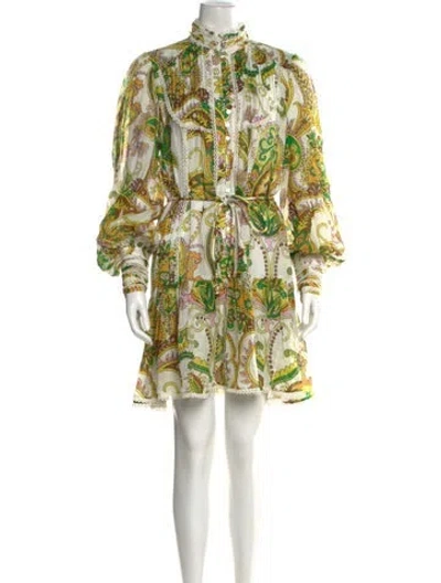 Pre-owned Alemais Paisley Print Mini Dress In Green