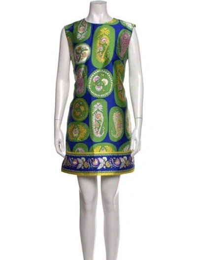 Pre-owned Alemais Paisley Print Mini Dress In Green