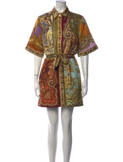 Pre-owned Alemais Paisley Print Mini Dress In Multicolor