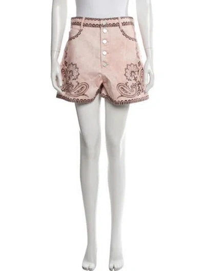 Pre-owned Alemais Paisley Print Mini Shorts W/ Tags In Pink