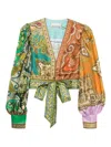 Alemais Paisley-print Tie-front Top In Multi