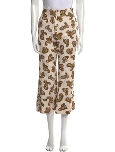 Pre-owned Alemais Paisley Print Wide Leg Pants In Neutral