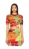 Alemais Palm Island Knit Top In Orange
