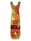 Alemais Palm Island Print Midi Dress In Multi