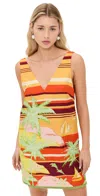 Alemais Palm Island V Neck Mini Dress Multi In Multi