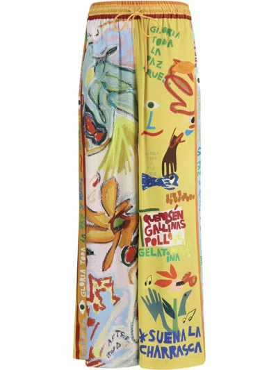 Alemais La Charrasca Wide-leg Silk Pants In Multicolour