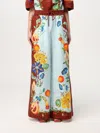 Alemais Womens Multi Dahlia Flower-print Wide-leg High-rise Linen Trousers In Bunt