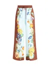 Alemais Womens Multi Dahlia Flower-print Wide-leg High-rise Linen Trousers In Multicolour