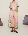 Shop Alemais Papaya Cropped Wide Leg Pant In Pink