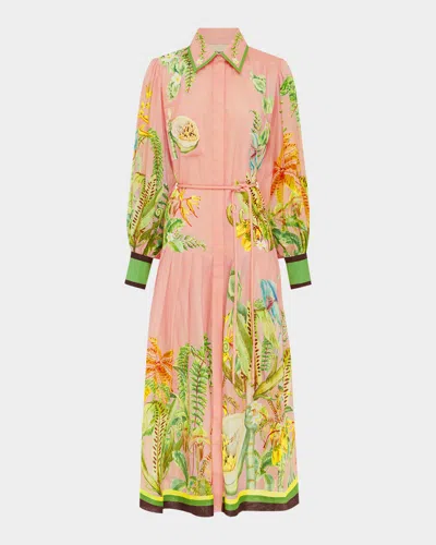 Alemais Papaya Midi Shirtdress In Pink