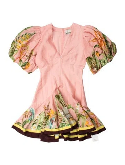 Pre-owned Alemais Papaya Mini Midi Length Dress In Pink
