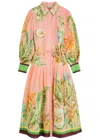 Alemais Papaya Printed Midi Shirt Dress In Pink