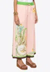 Shop Alemais Papaya Printed Wide-leg Pants In Pink