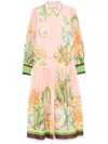 Alemais Papaya Printed Midi Shirt Dress In Pink