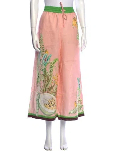 Pre-owned Alemais Papaya Wide Leg Pants In Pink