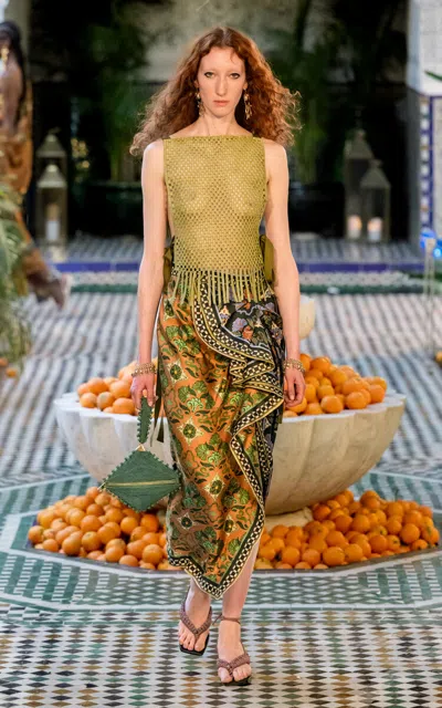 Alemais Paradis Beaded Top In Green