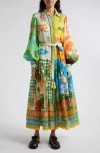 Alemais X Alan Berry Rhys Paradiso Tie-belt Midi Shirtdress In Multi