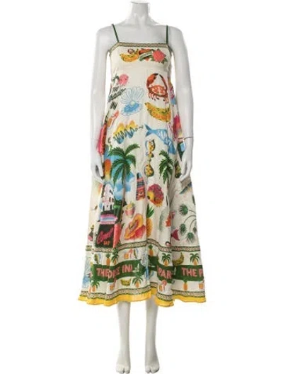 Pre-owned Alemais Paradiso Sundress Midi Length Dress In Neutrals