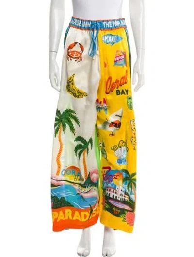 Pre-owned Alemais Paradiso Wide Leg Pants In Multi