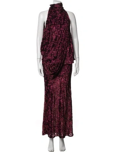 Pre-owned Alemais Patterned Glitter Accents Skirt Set W/ Tags In Red