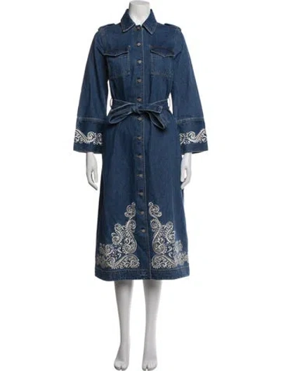 Pre-owned Alemais Patterned Long Dress W/ Tags In Blue